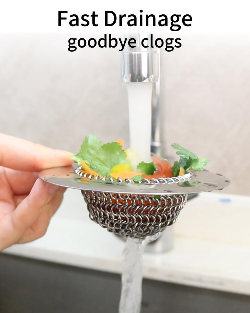 TRAPMATE Kitchen Sink Drain Strainer, Reversible Stainless Steel Sink Drain Strainer for Easy Empty & Clean, Anti-Clogging Garbage Disposal Sink Strainer Basket Fits Singel & Double Bowl Kitchen Sinks - Image 3